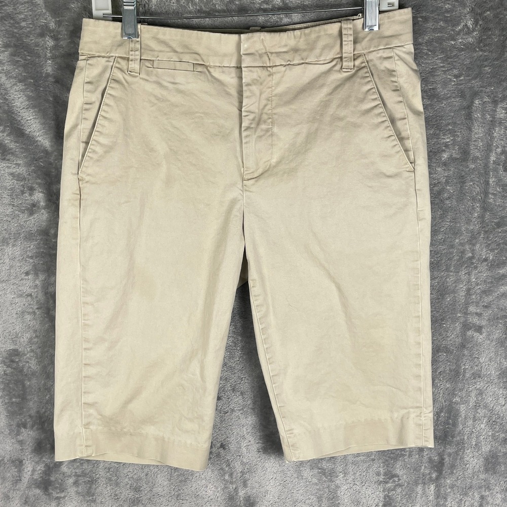 Vince Chino Shorts Womens 6 Khaki Beige Excellent Stretch Cotton Bermuda